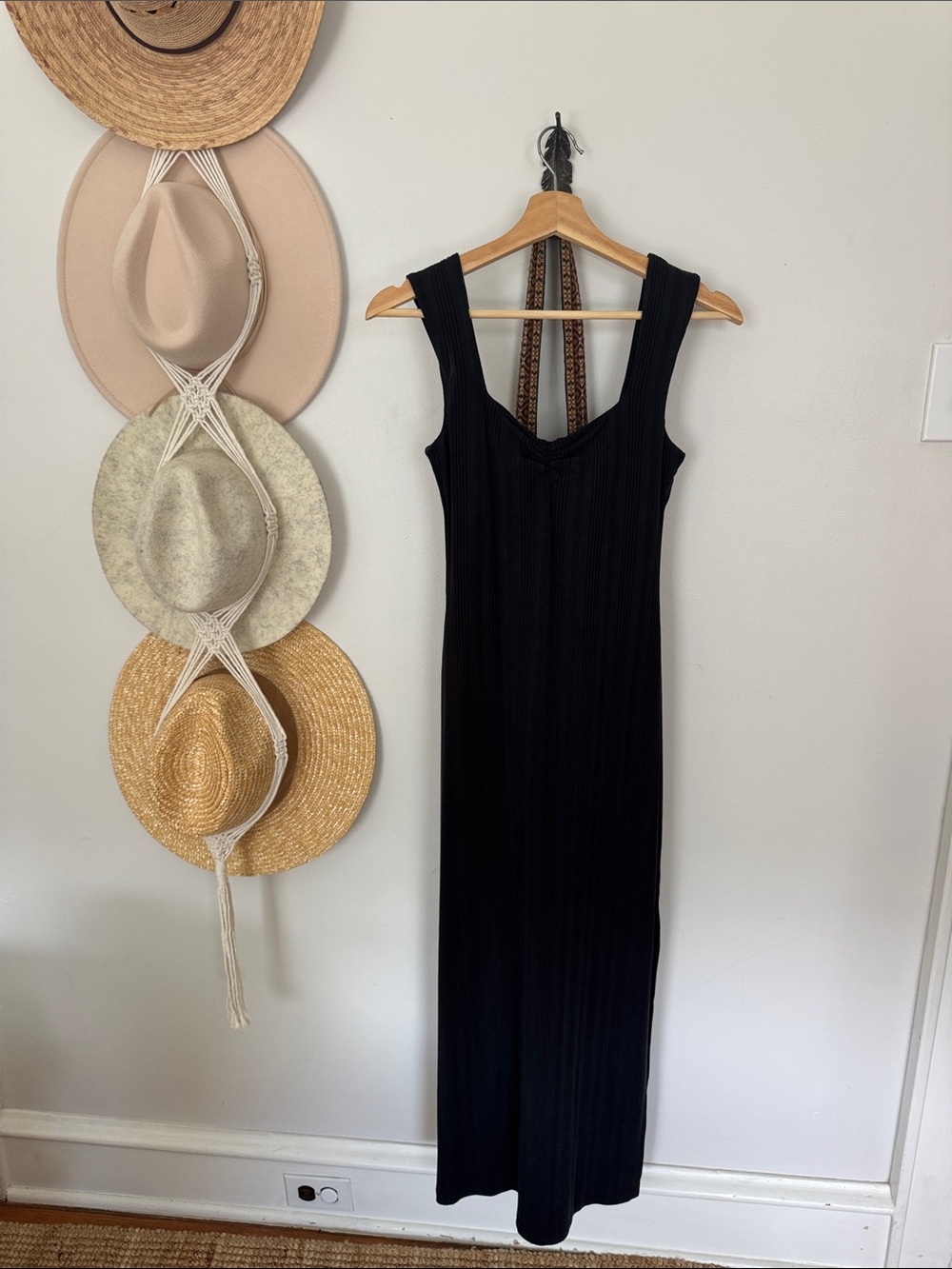l*space Black Ribbed Sleeveless Dress
